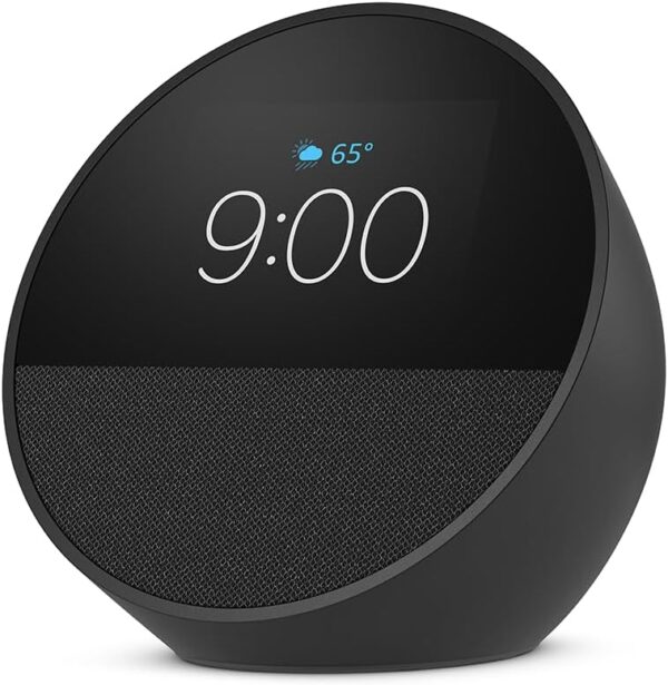 All-new Amazon Echo Spot (newest model), Great for nightstands, offices and kitchens, Smart alarm clock with Alexa, Black