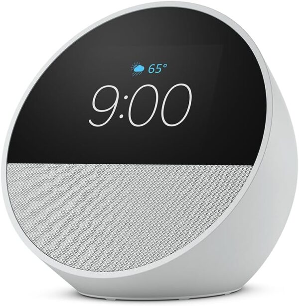 All-new Amazon Echo Spot (newest model), Great for nightstands, offices and kitchens, Smart alarm clock with Alexa, Black