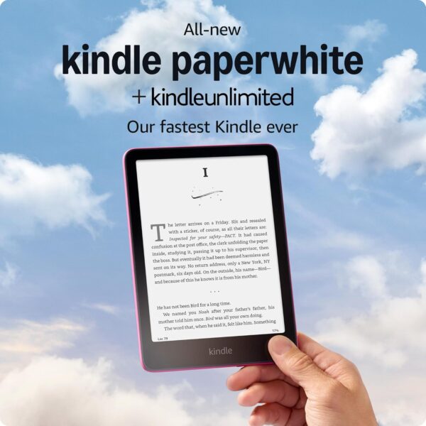 All-new Amazon Kindle Paperwhite (16 GB) – Our fastest Kindle ever, with new 7" glare-free display and weeks of battery life – Raspberry