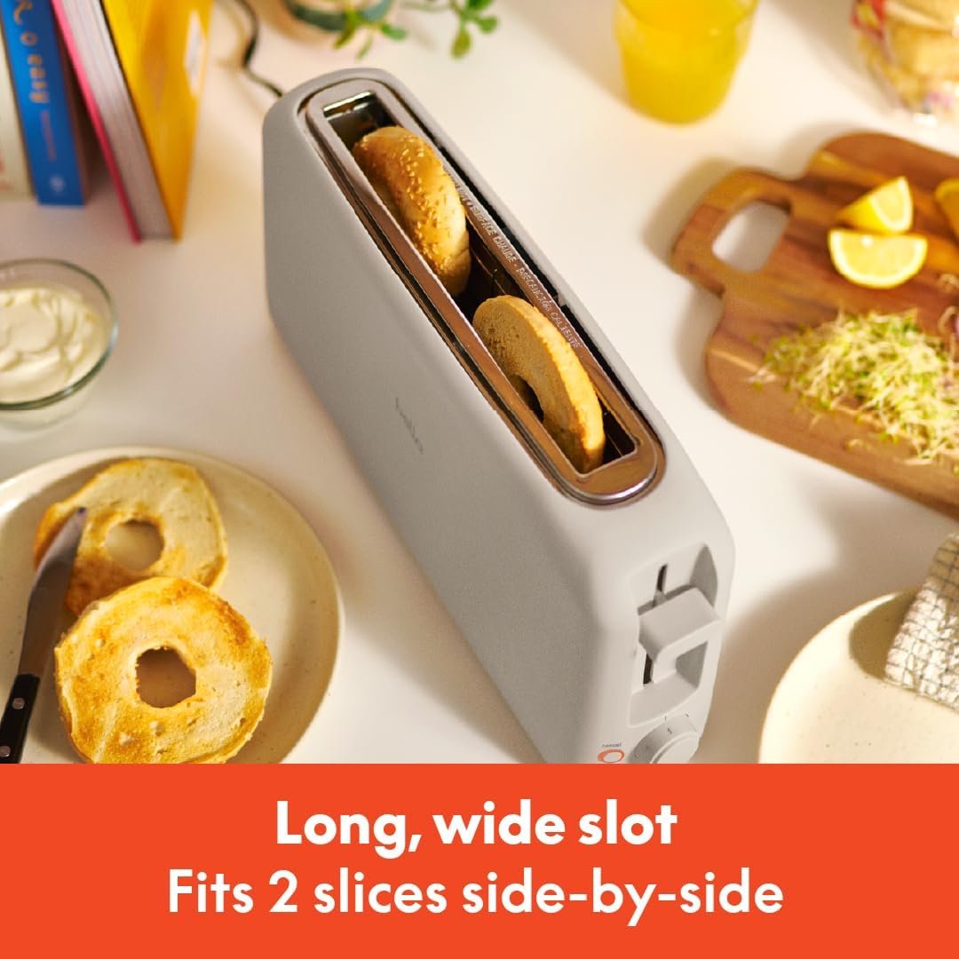 bella 2 Slice Slim Toaster, Fits-anywhere™ Kitchenware, 6 Setting Shade Control with Reheat & Cancel Buttons, Removable Crumb Tray, 10” Long Slot, Anti Jam & Auto Shutoff, 900…