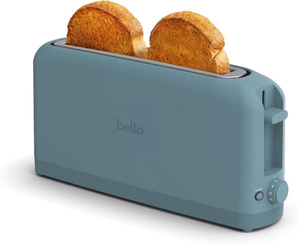 bella 2 Slice Slim Toaster, Fits-anywhere™ Kitchenware, 6 Setting Shade Control with Reheat & Cancel Buttons, Removable Crumb Tray, 10” Long Slot, Anti Jam & Auto Shutoff, 900...