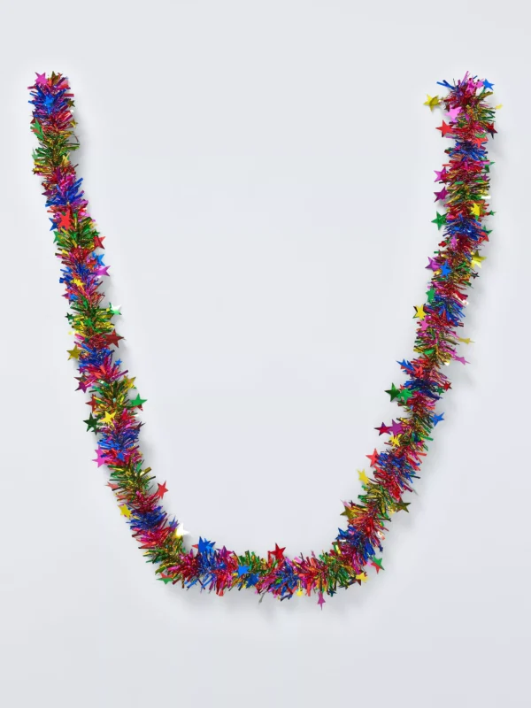 John Lewis Rainbow Star Tinsel, Multi