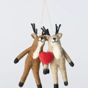 John Lewis Reindeer Couple Felt Tree Decoration