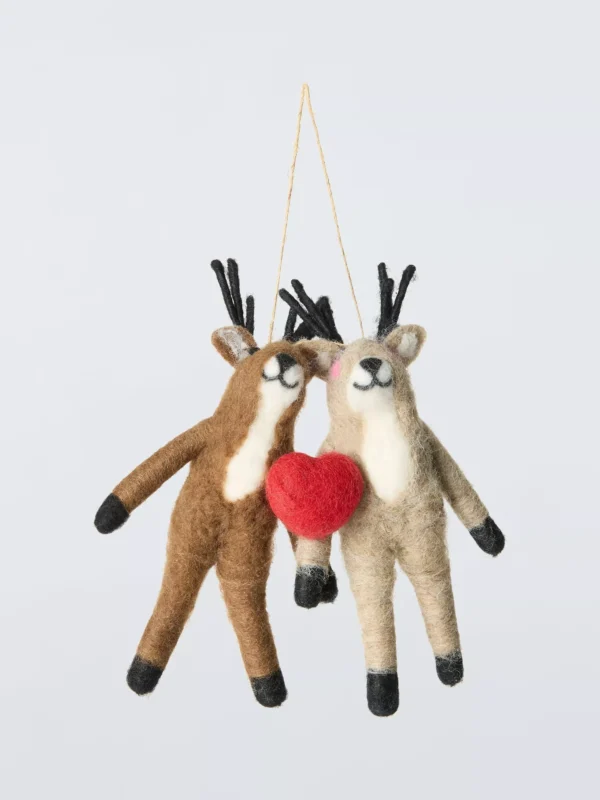 John Lewis Reindeer Couple Felt Tree Decoration