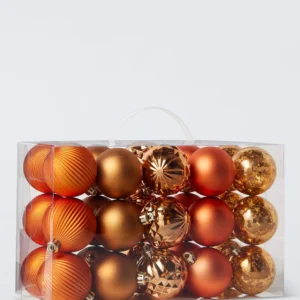John Lewis Shatterproof Baubles, Box of 30, Copper