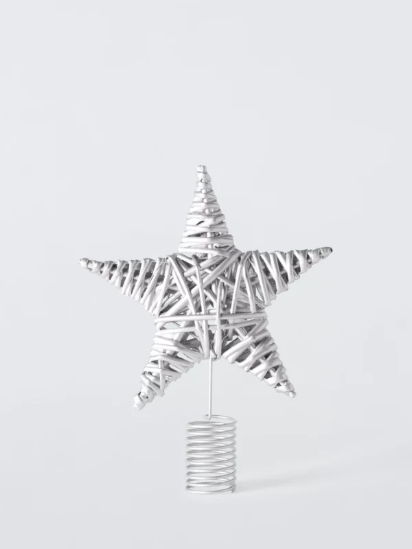 John Lewis Wicker Star Topper, Silver