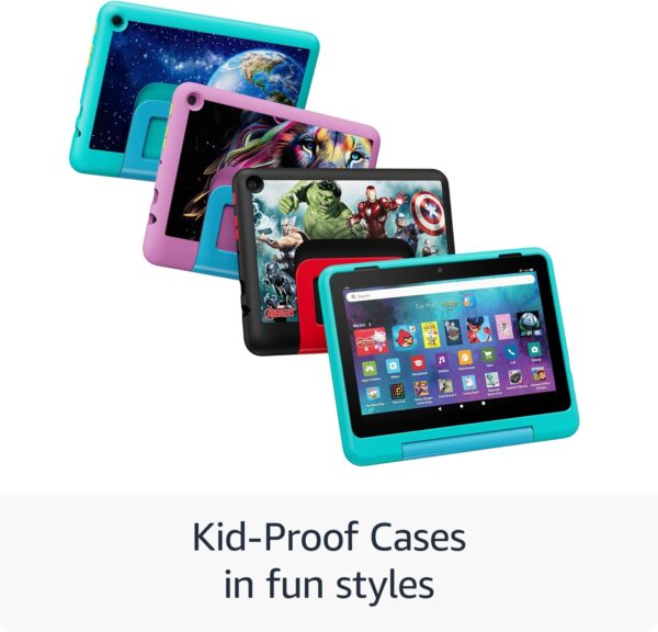 New Amazon Fire HD 8 Kids Pro tablet, ages 6-12. Bright 8" HD screen, includes ad-free content, parental controls, 13-hr battery, slim case for older kids, 32GB, Jungle Cat,...