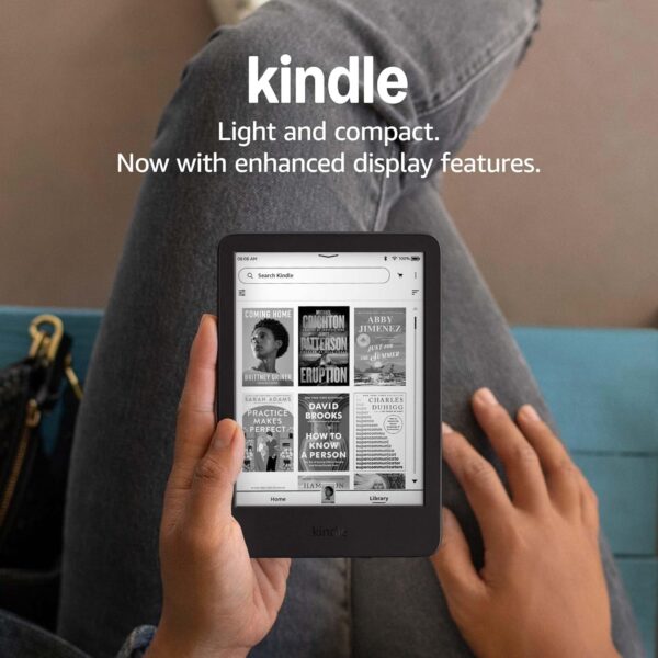 New Amazon Kindle (16 GB) - Lightest and most compact Kindle, with glare-free display, faster page turns, adjustable front light, and long battery life - Black