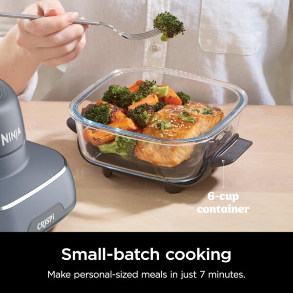 Ninja Crispi Air Fryer, Microwave, Freezer & Dishwasher Safe, Non Toxic Glass Portable Cooking System, 4 QT & 6 Cup Glass Containers with Storage Lids, Easy Meals, Air Fry,...